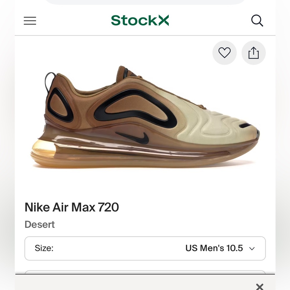 Men’s Nike air max 720 desert gold - 10.5